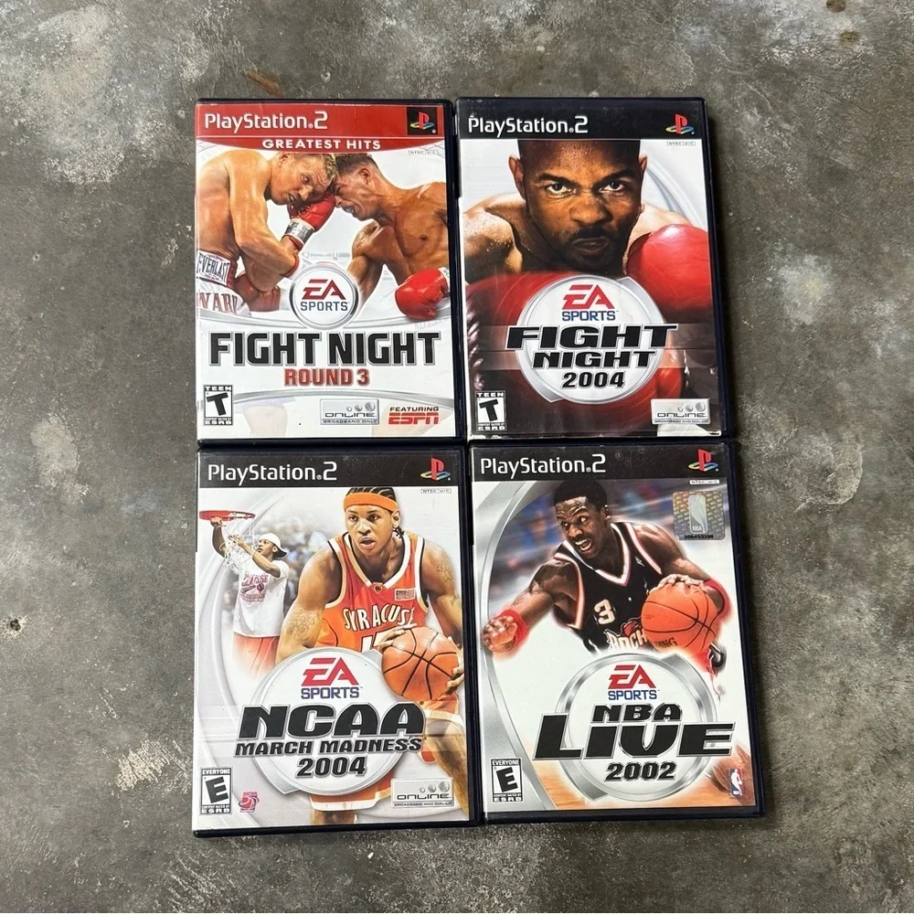 PS2 EA Sports Game Bundle NCAA NBA Live Fight Night